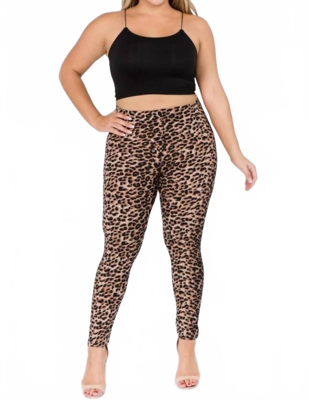 NEW YELETE print skin leggings in leopard plus
